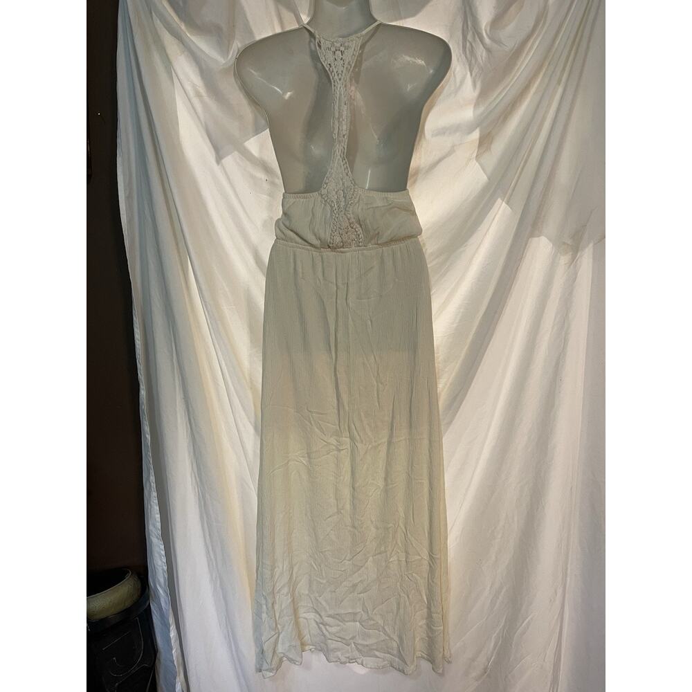 Living Doll Los Angeles Bohemian Sundress Women’s XS Ivory Lined Crochet Long - Picture 3 of 12